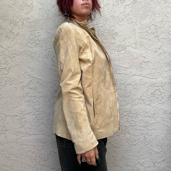 Y2k Genuine Leather Suede Moto Style Jacket - Picture 6 of 10